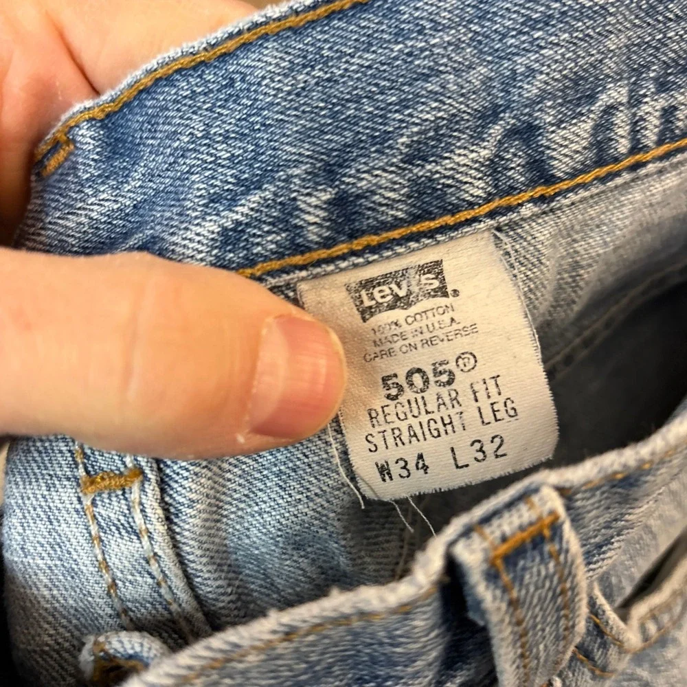 Vintage Levi's 505 Jeans Mens 34x32 Straight Light Washed Out Distressed Y2K USA